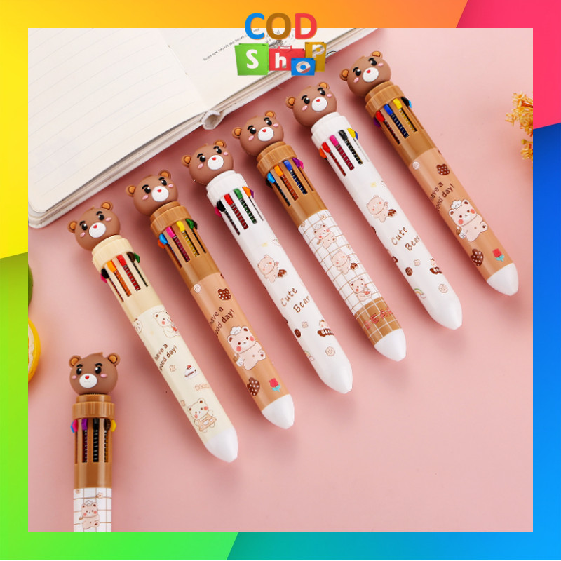 

COD - S6271 Bolpoin Karakter Beruang Lucu / Pulpen Mekanik 10 Warna Motif Teddy Bear Warna Tinta