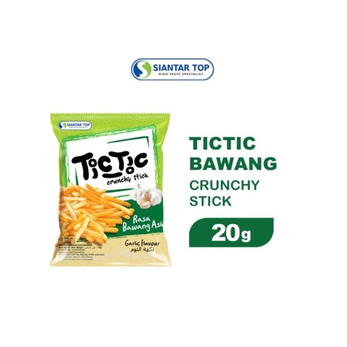 

Tic Tic Crunchy Stick Rasa Bawang Asli 20g Isi 20pcs Cemilan Murah dan Enak