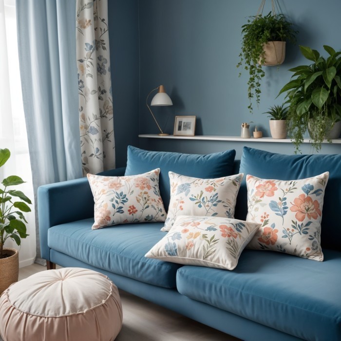 Sarung bantal kursi/Sofa Resleting Motif Bunga Aesthetic Sarung Bantal LP