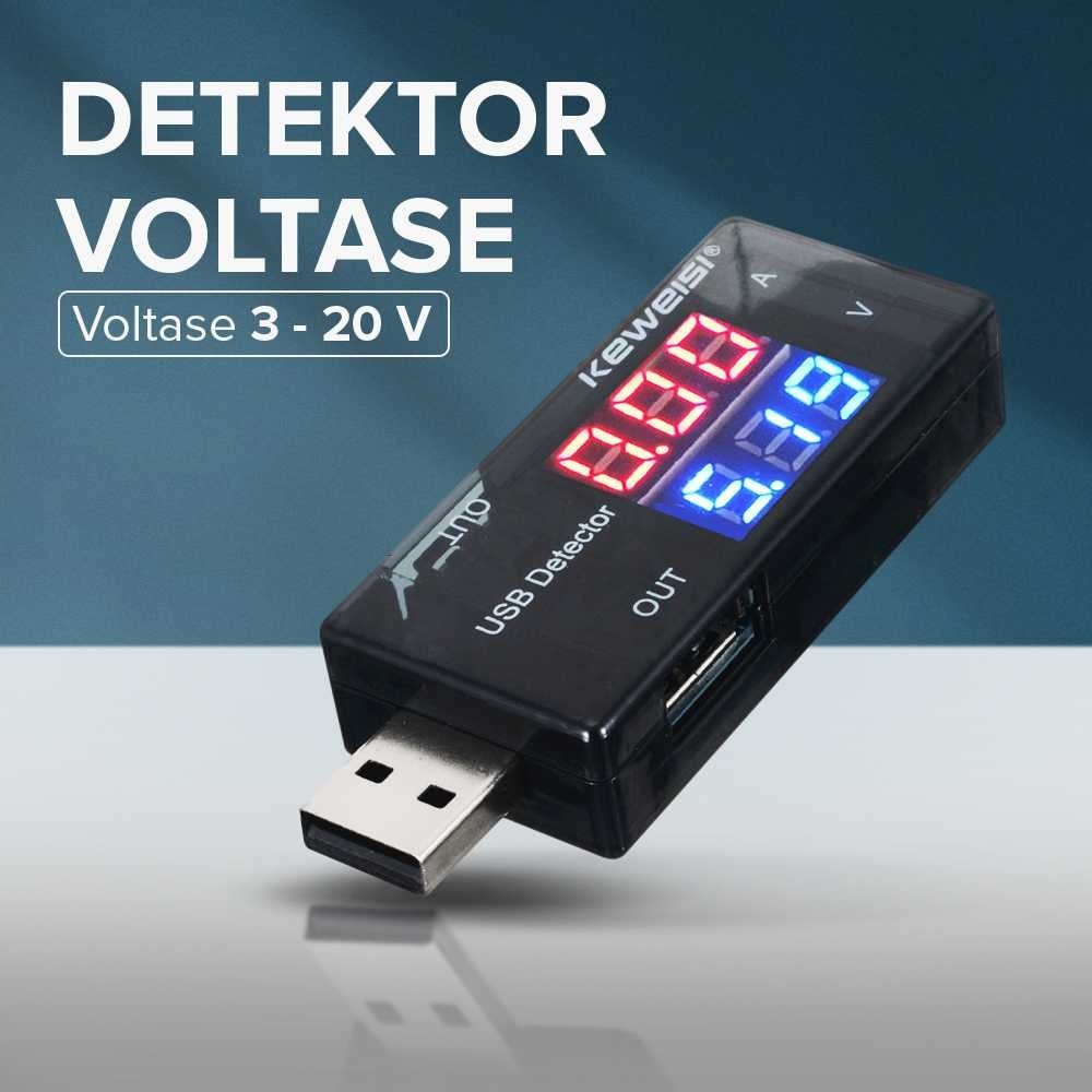 ( BAYAR DI TEMPAT ) KEWEISI USB Charger Power Current Voltage Tester Detector 3-20V 0-3A - KWS-10VA