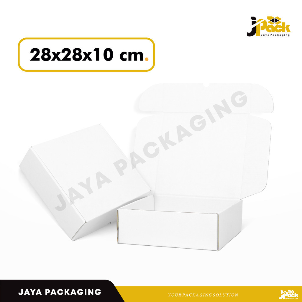 

Box 28x28x10 cm. KardusBox/Karton/Polos/hampers/baju/hoodie/jaket/Tinggi10