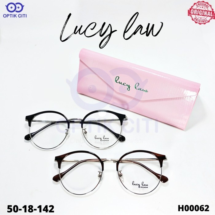 Frame Kacamata Pria Wanita Bulat Lucy Law H00062 Ringan Original