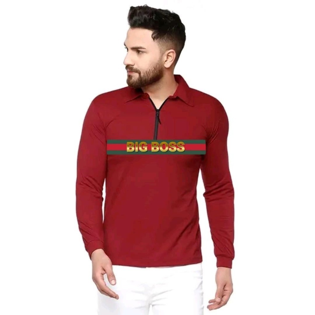 Baju Kaos kerah pria lengan panjang / kaos polos pria dewasa / Baju stelan pria terbaru