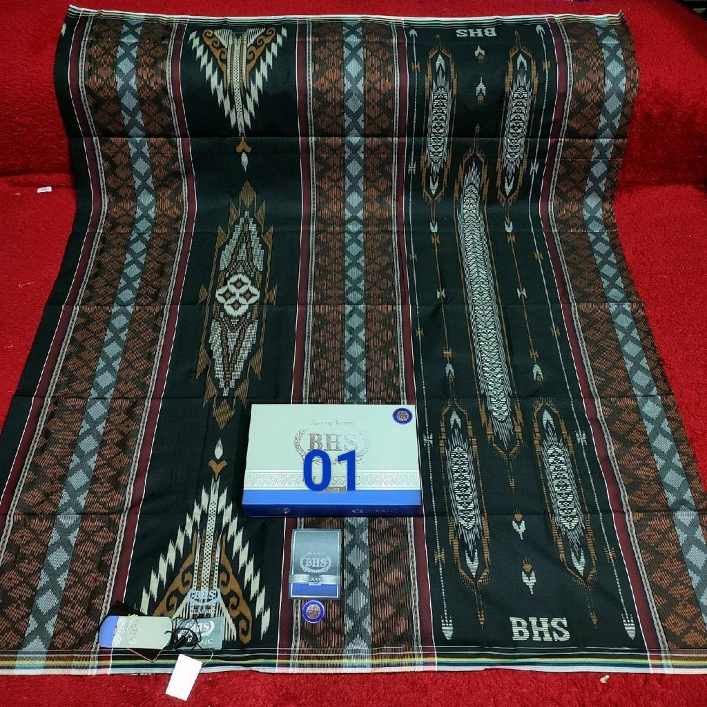 BHS Classic KDP Silver Sarung Pria Motif Kawung Dobby Permata Bahan Berkualitas Ukuran 125x105 cm