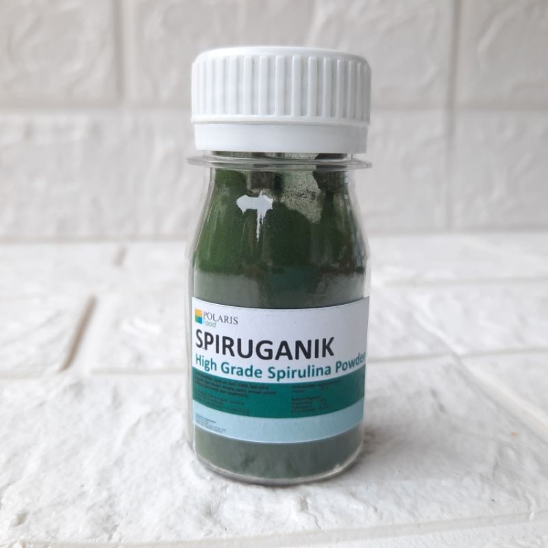 Spiruganik Spirulina Organik Tinggi Protein 60% untuk mencerahkan warna ikan campuran pelet dan paka