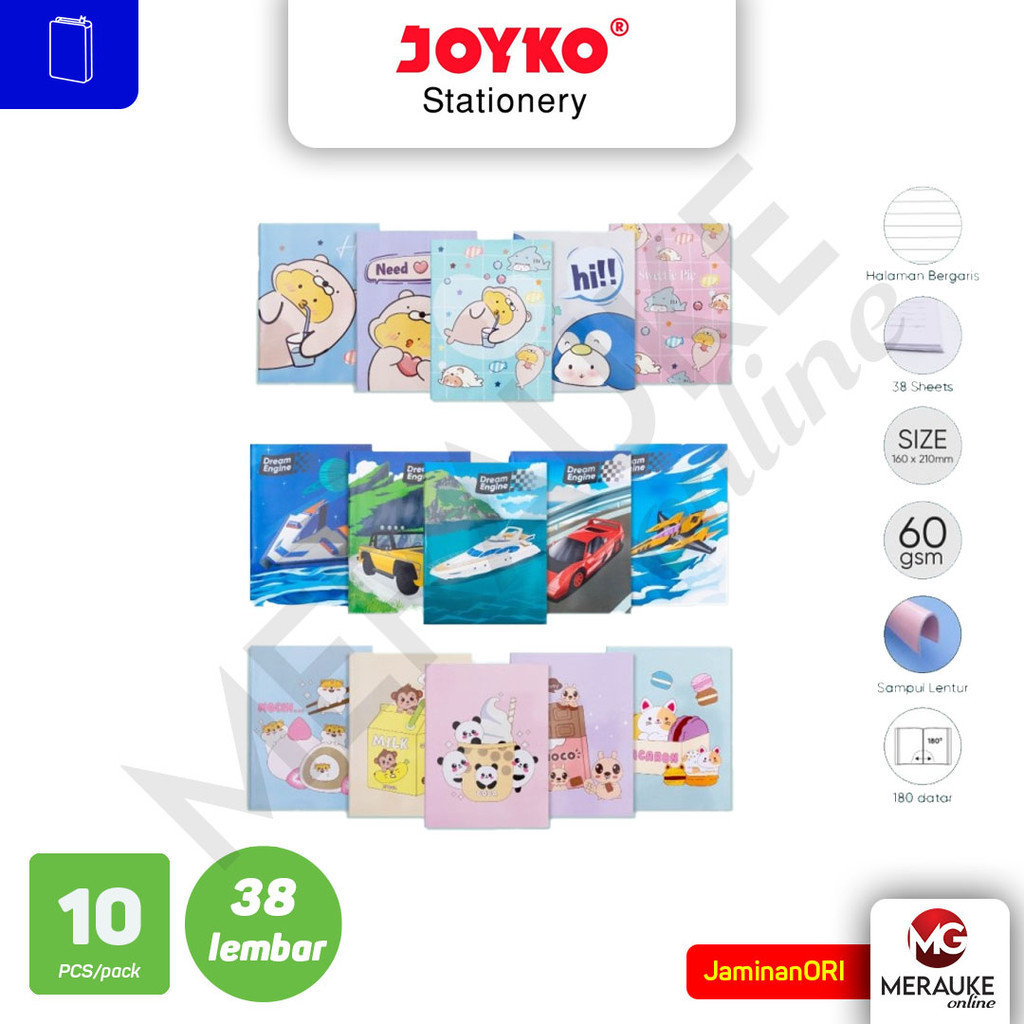 

Buku Tulis JOYKO 38 Lembar NB-737 (1 Pack isi 10 Buku)