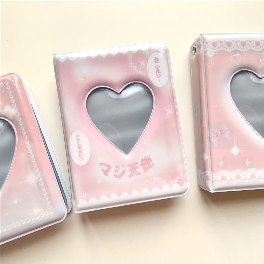 

INS Pink Style Photo Album Cute Idol Photocard Holder 40 Grids Cartoon Photos Collect Book Cute W