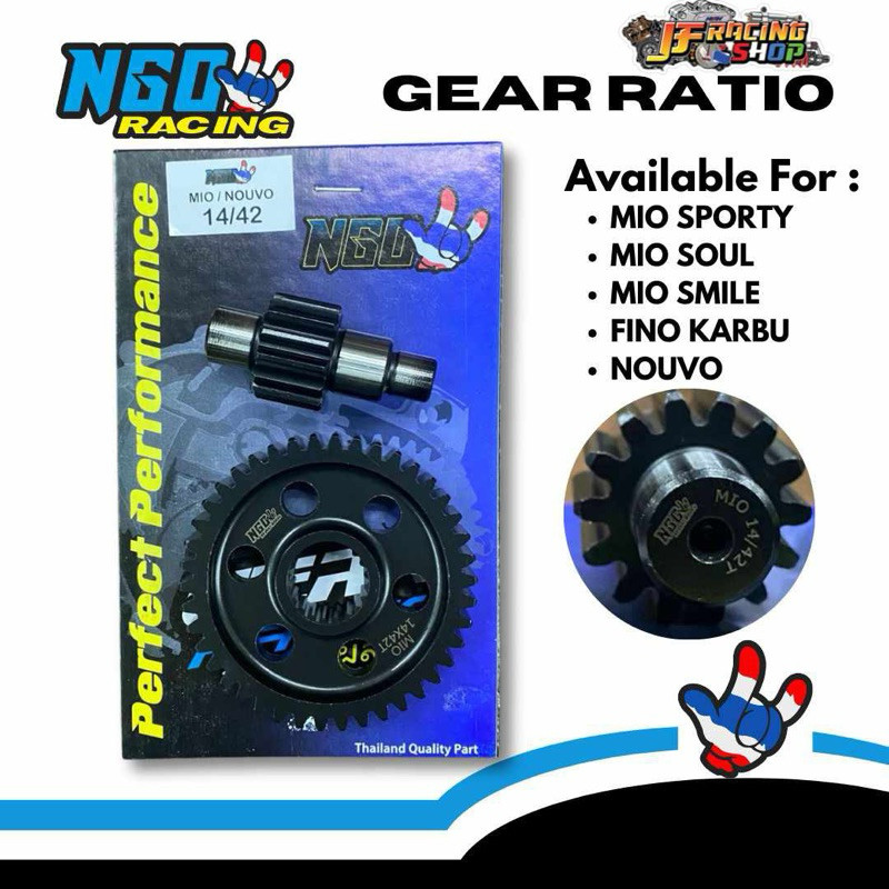 gear rasio ngo racing mio mio soul nouvo mio sporty fino karbu thailand gear gardan gigi rasio gear 