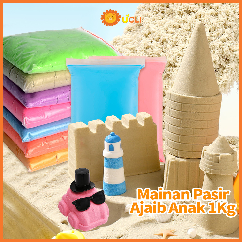 Ucli Mainan Pasir Ajaib Magic Sand Pasir Anak Pasir Ajaib Refill 1Kg Pasir Mainan Edukasi