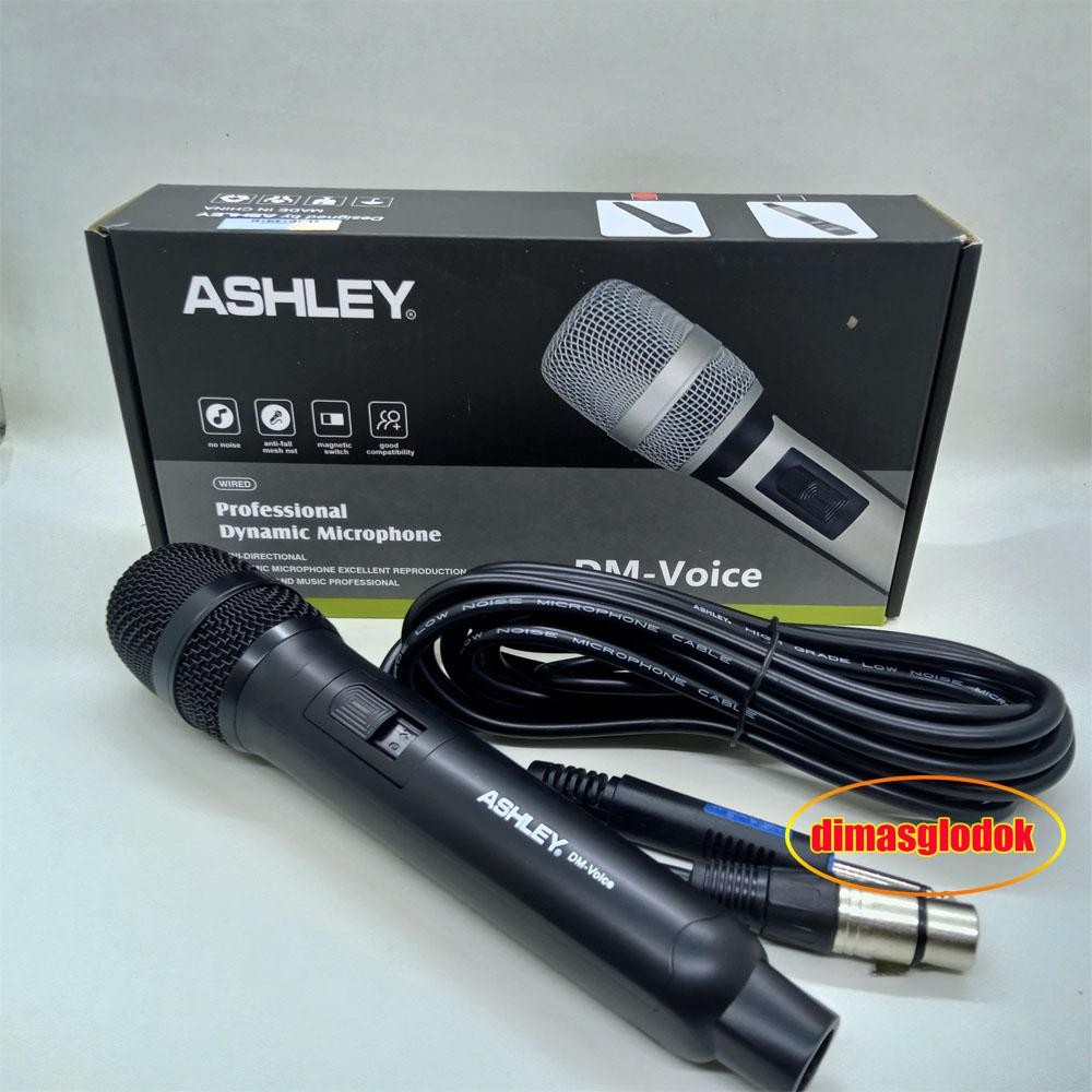Mic Ashley Mik KABEL ASHLEY DM VOICE VOKAL DYNAMIC ORIGINAL Microphone Ashley dmvoice