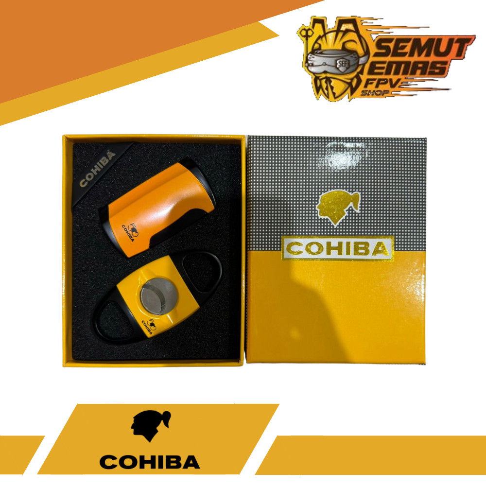 COHIBA Cigar Lighter Gift Set with Cutter Korek Cerutu dengan Pemotong