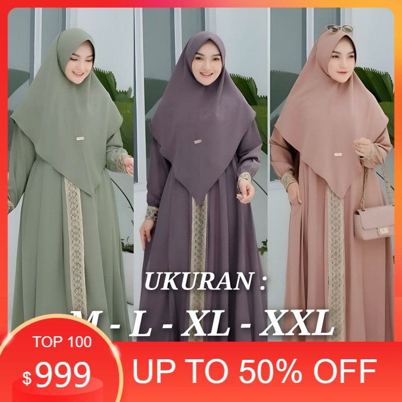 MURAAHH / Gamis Syari Kanaya Set Khimar Wanita Dewasa Jumbo Busui Terbaru