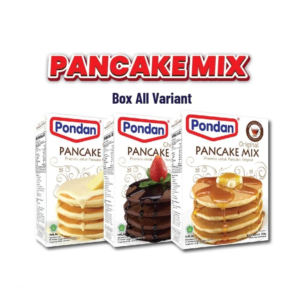

Pondan Pancake Mix 250g Box, Tepung Instan Praktis, Original, Coklat, Keju
