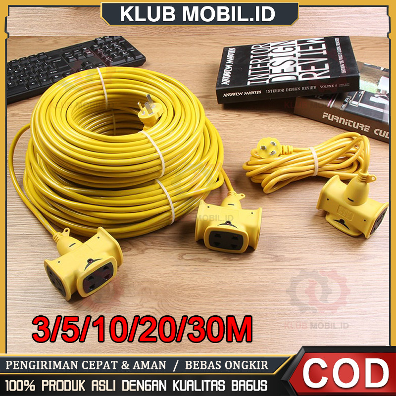 Kabel Sambungan Multi Fungsi /Colokan Kabel Listrik 10 Meter 20 Meter Sambungan Kabel Steker Kabel E