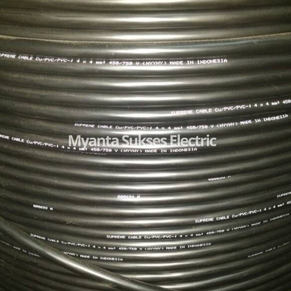 Kabel NYYHY 4x4 4x4mm SUPREME Meteran Eceran Listrik Serabut