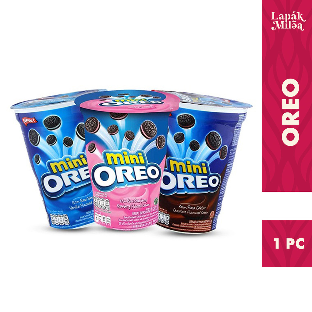 

Mini Oreo Biskuit Strawberry Cup 61.3g Untuk Traveling