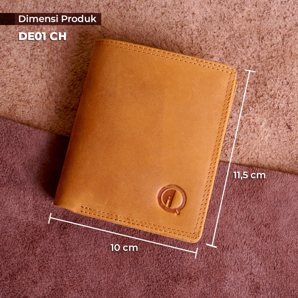 Dompet Kulit Sapi Asli Pria DOMPET KOIN Qi Leather DE01 CH - by tas dompet