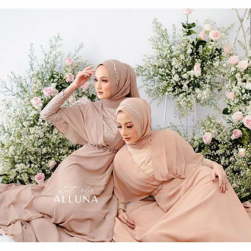 Alluna gaun brokat tile mewah elegan cantik dress pesta terbaru - GAUN KONDANGAN - GAUN SYAR'I - GAU