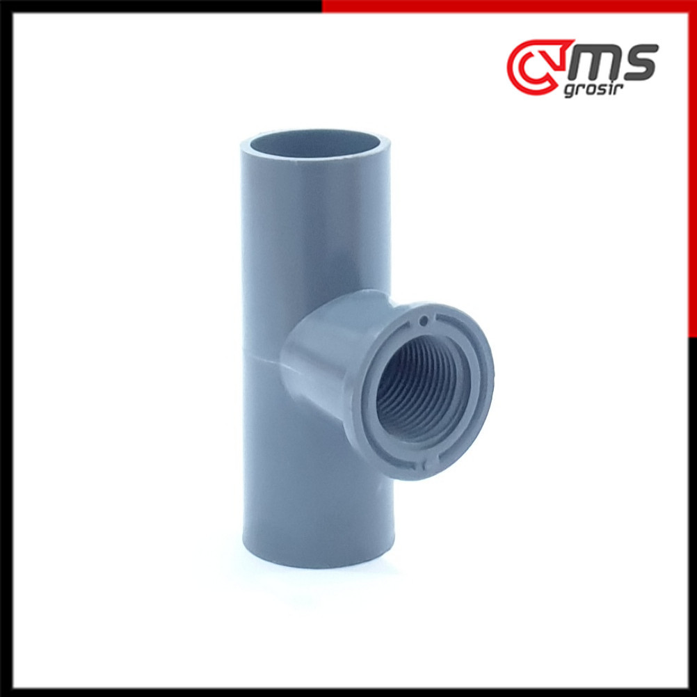 CMS Grosir Faucet Tee T Pipa Air 1/2" x 3/4" TS PVC / Tee T Pipa Air Drat Dalam 1/2 x 3/4 Inch