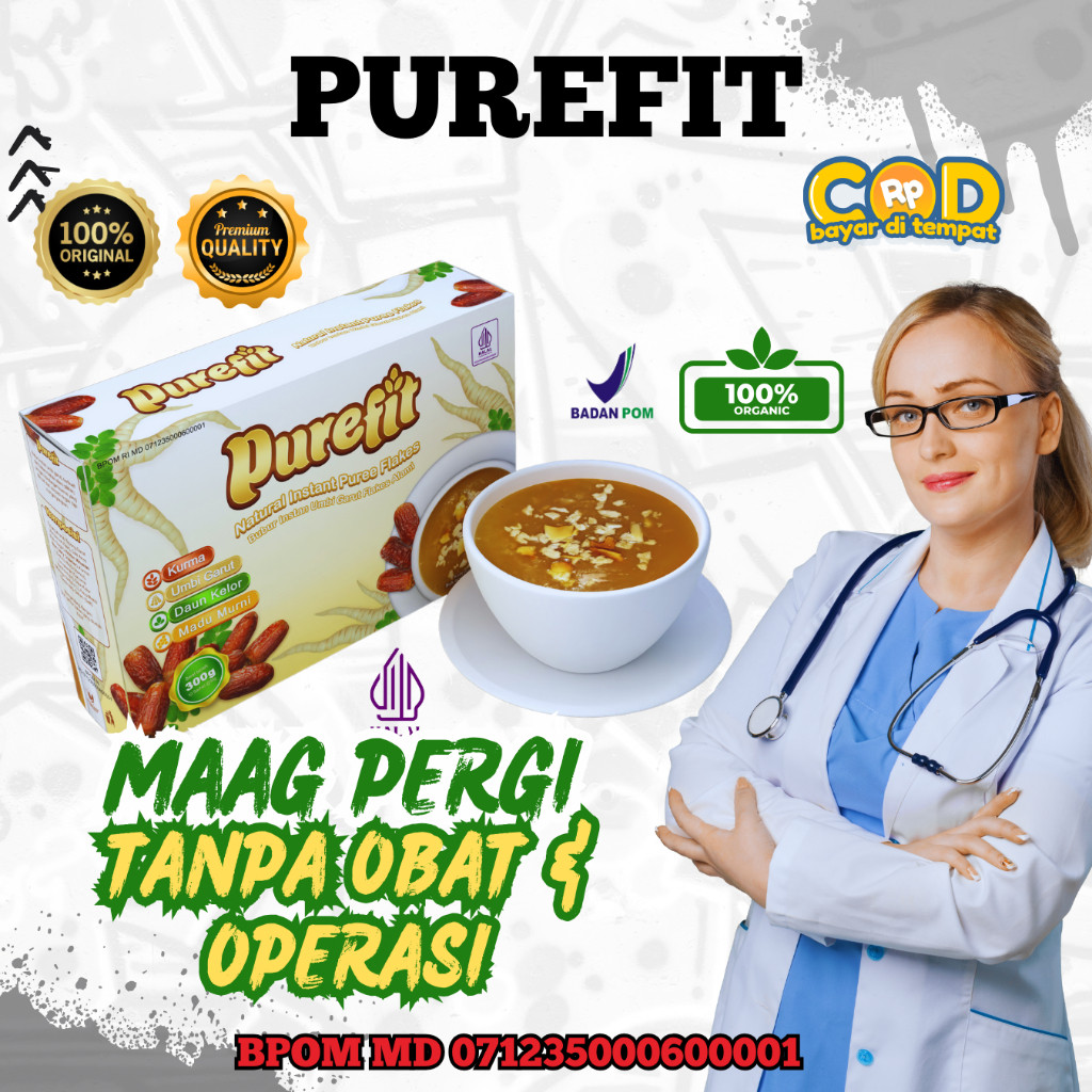 

PUREFIT Sereal Umbi Garut Herbal Asam Lambung Diet dan Masalah Pencernaan original bpom
