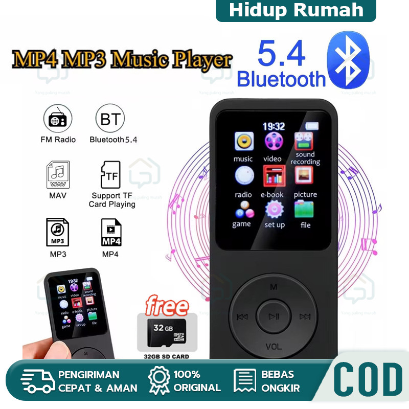 MP4 Bluetooth Speaker MP4 Mini Player Bluetooth MP4 Player Bluetooth Free 32GB Card USB/Type C 1.8