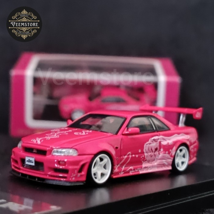 Mainan Diecast Skala 1:64 Nissan Skyline GTR R34 ZTune Suki FnF Series Fast Speed