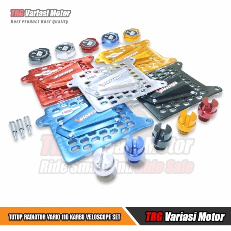 Tutup Radiator Vario 110 Karbu Velo Bagian Atas dan Samping Set Tutup Oli Variasi TRG 5 Varian Warna