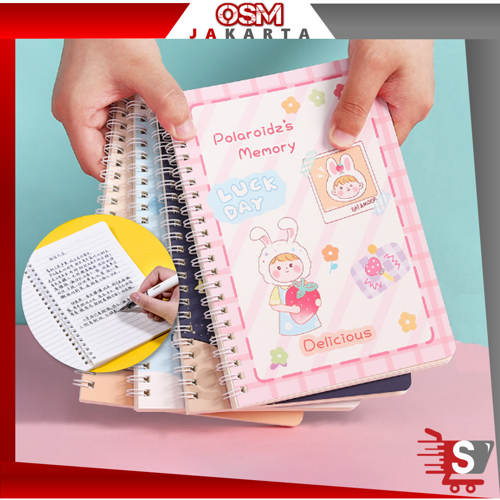

OSM JKT S5908 Notebook Ring Motif Random A5 / Buku Tulis Sekolah Isi 60 Lembar / Buku Catatan / Buku Diary / Buku Tulis Random