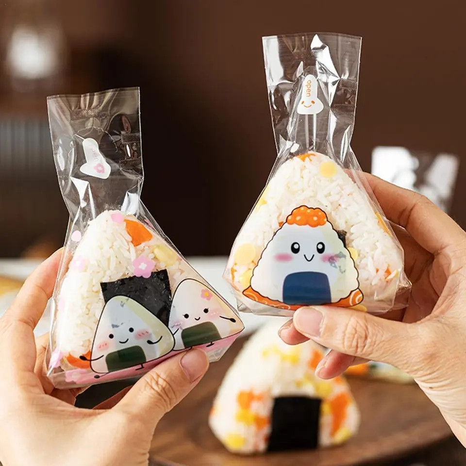 

Isi 50 Lembar Plastik Onigiri Motif Lucu Plastik Pembungkus Segitiga Bungkus Nasi Onigiri Wrapper Plastik OPP