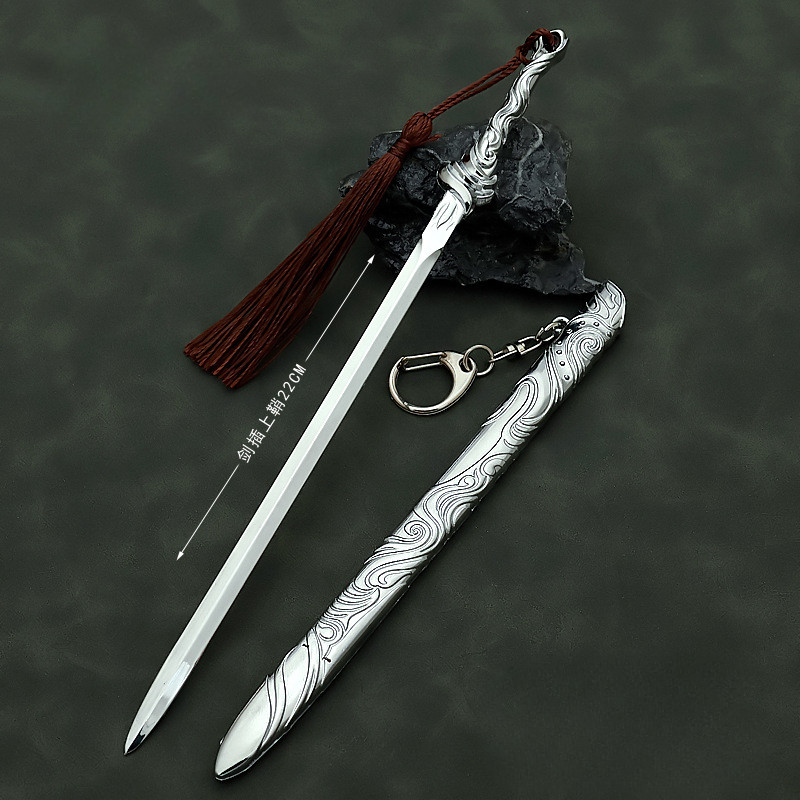 Mysterious Lotus Casebook Weapon Kissing Neck Sword 22cm Movies Peripheral Metal Katana Uncut Blade 