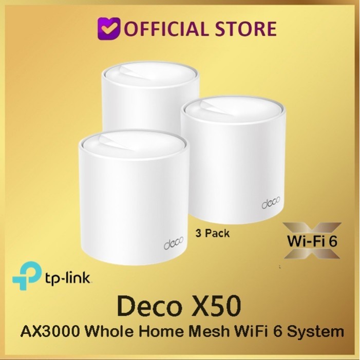 TP-Link Deco X50 ( 3 Pack ) AX3000 Whole Home Mesh WiFi 6 System X 50