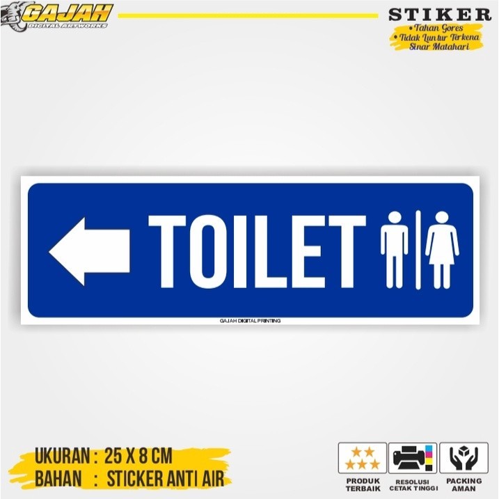 

Cetak Stiker Penunjuk Toilet / Stiker Penunjuk WC / Stiker Tollet Murah