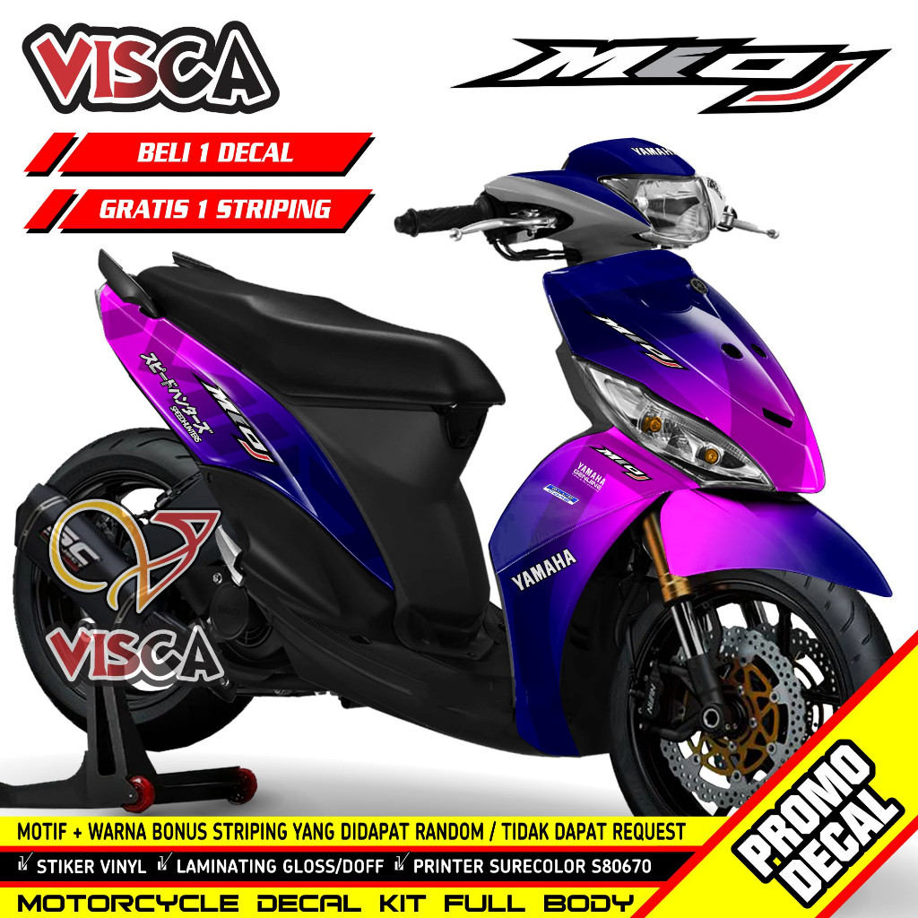 Decal Mio J Full Body - Stiker Mio J Variasi Full Body - Striping Mio J Variasi Keren - Decal Hologr