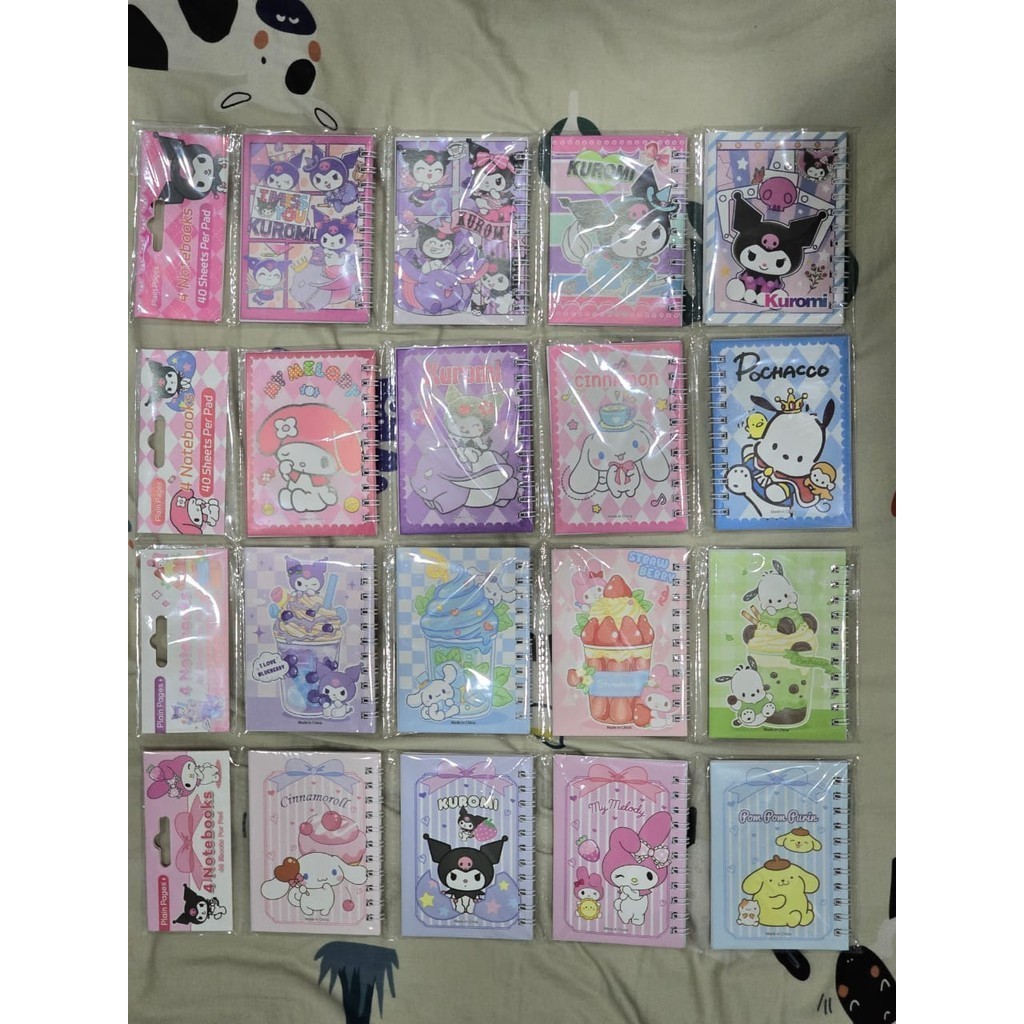 

(Per 1 Pack 4Pcs) NoteBook Ring Motif A7 Note Book Ring Motif Sanrio Kuromi Melody - GG0385