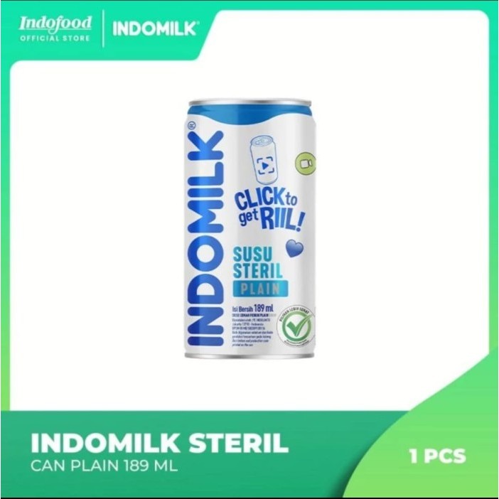 

SUSU STERIL CAN INDOMILK Honey / Plain putih 189ML - Plain