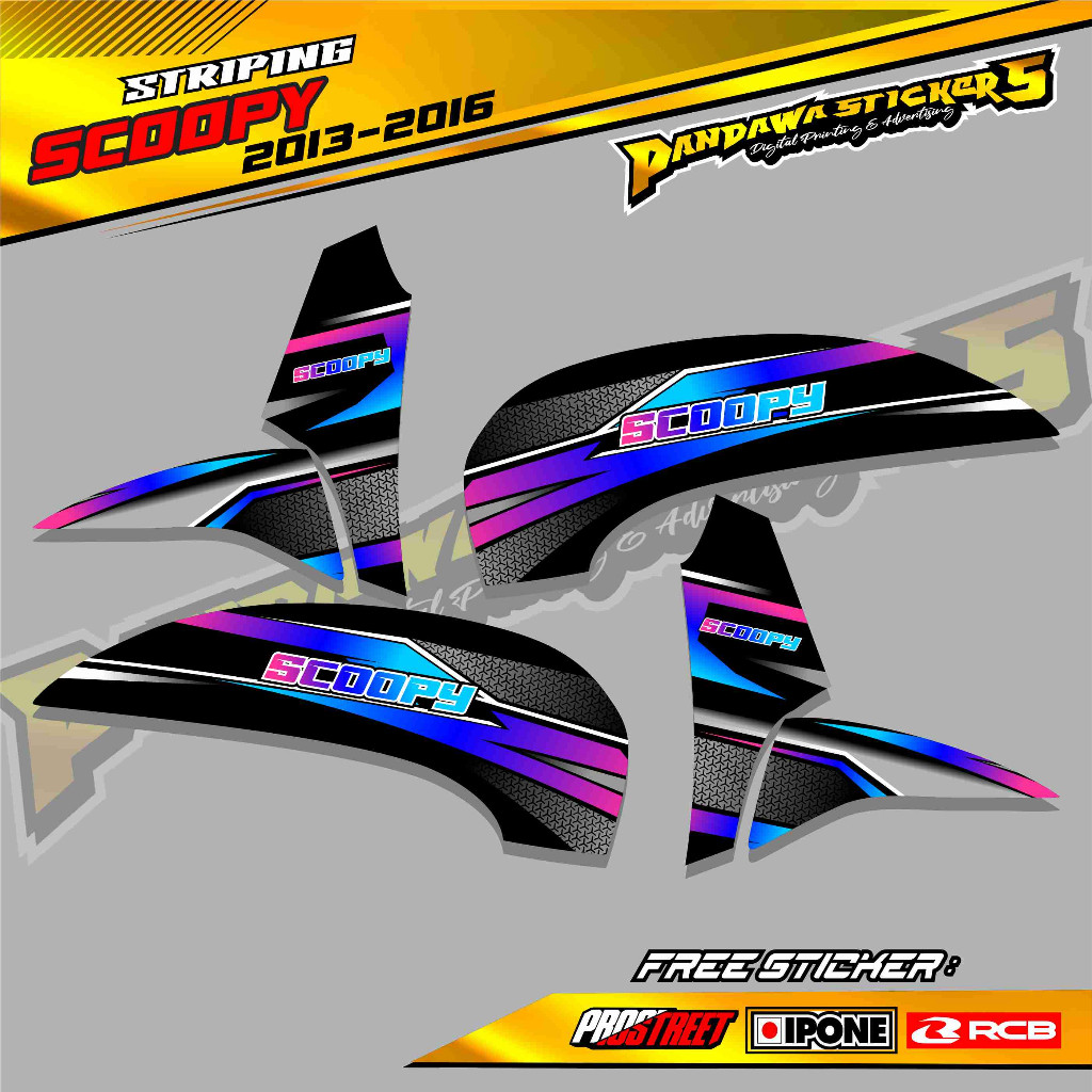 STRIPING VARIASI HONDA SCOOPY 2013-2016 / STICKER LIST VARIASI MOTOR SCOOPY 2013-2016