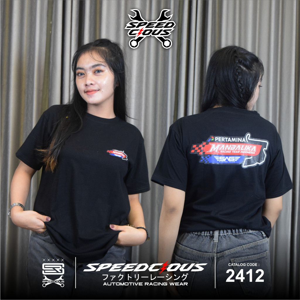 Speedcious 2412 Kaos Mandalika Pertamina SAG Indonesia Racing Team Free Stiker Baju Kaos Distro Atas