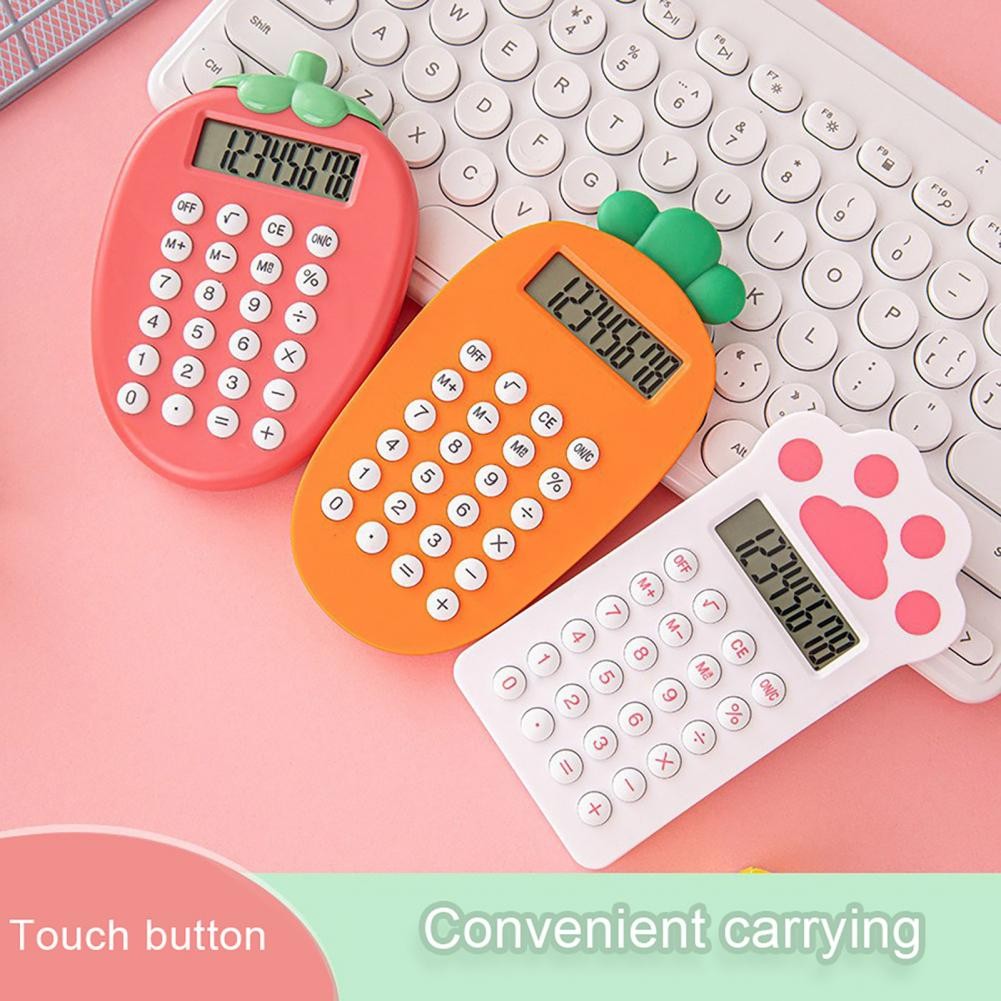 

Student Calculator Cartoon Carrot Strawberry Cat Paw Shape Calculator Compact Portable Mini Calculator for School Office