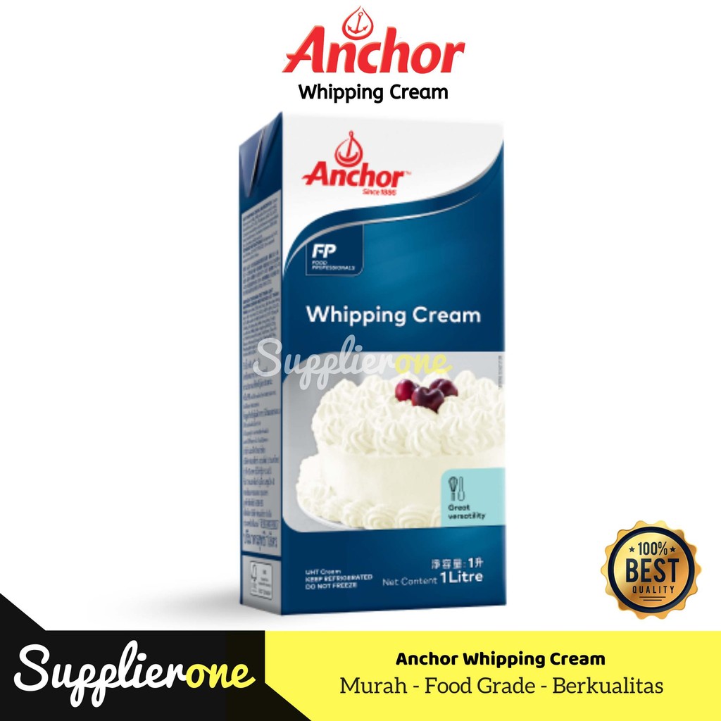 

Anchor Whipping Cream 1 liter/ Whip Cream Cair / Whipping Cream / Whip Cream / Krim Kue Topping