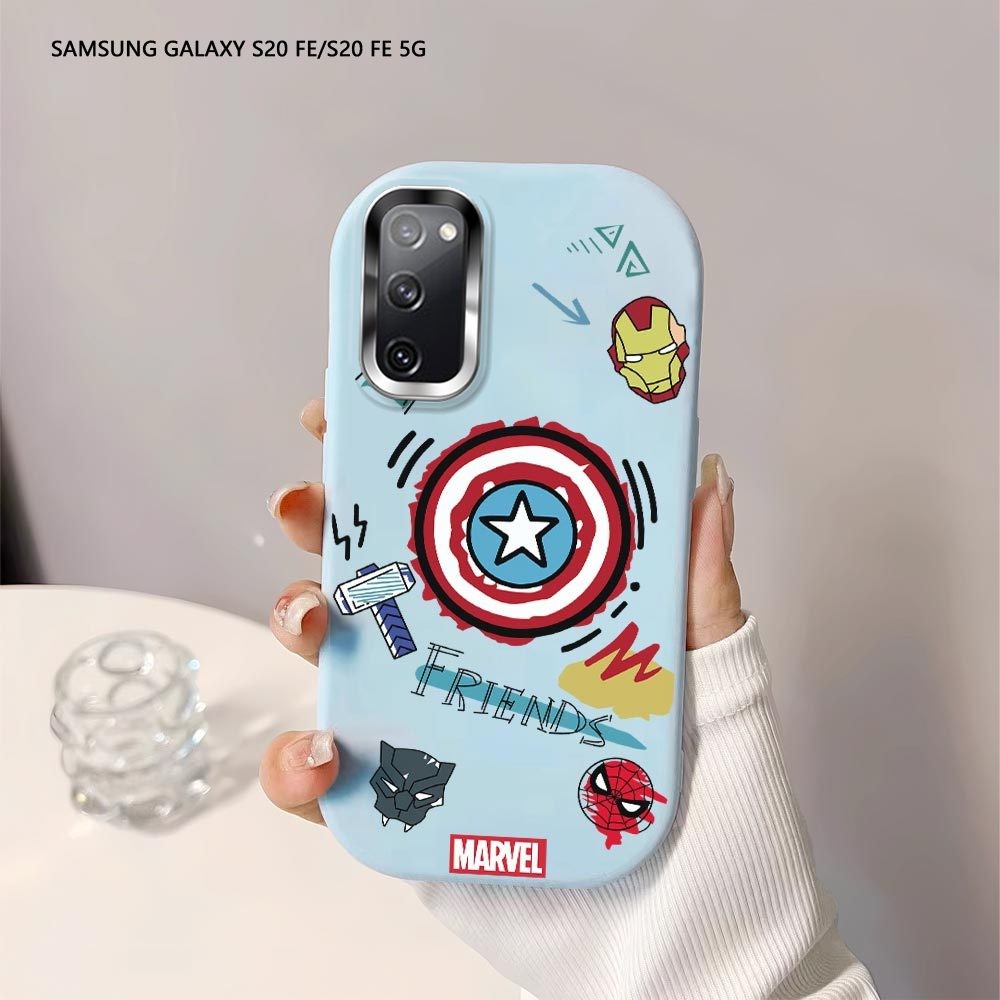 Softcase Untuk Samsung Galaxy S20 FE S21 FE S22 Ultra 5G Marvel Superhero Logo Back Cover Case Soft 