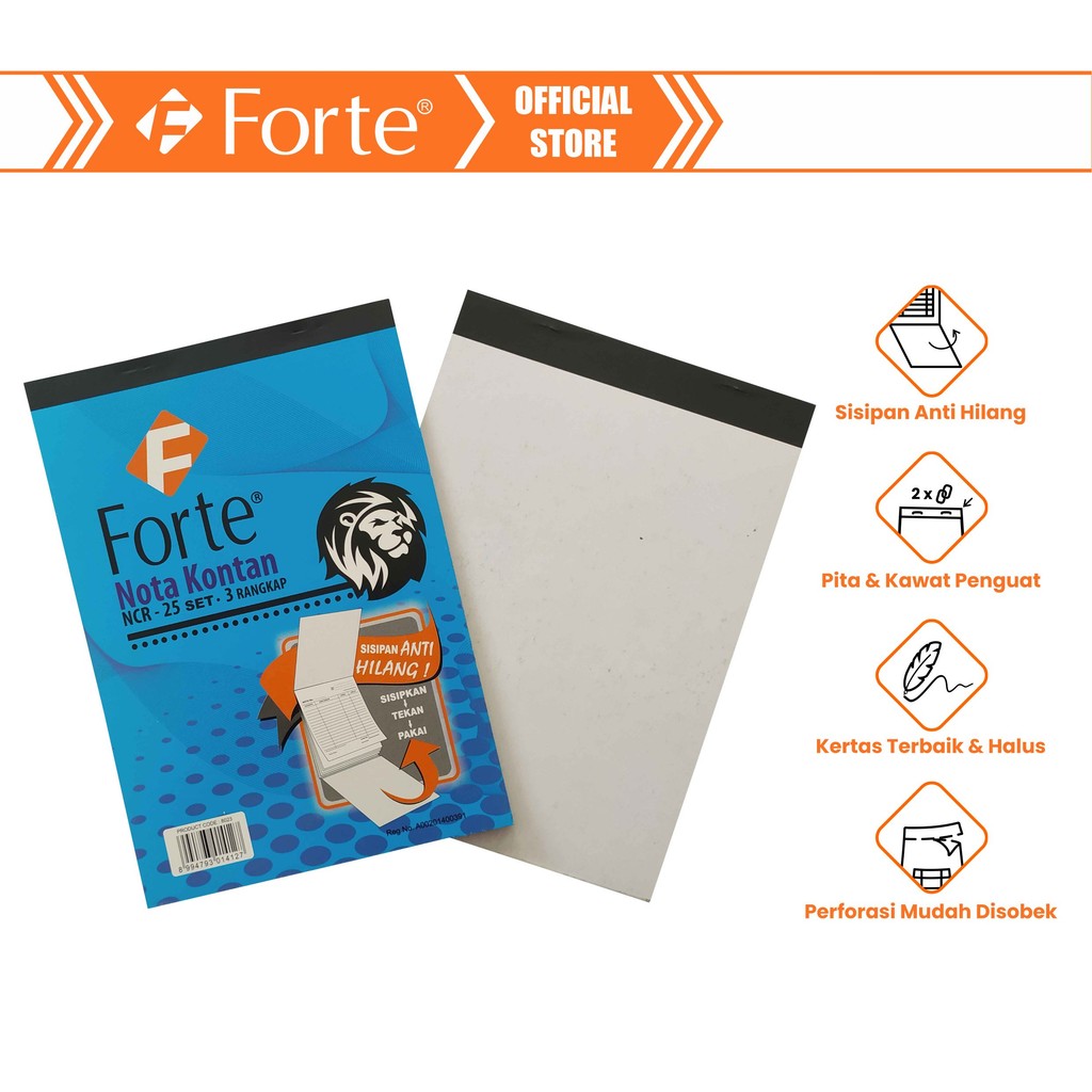 

[Forte] [10pcs] NCR Nota Kontan A5 3ply B3 - Biru