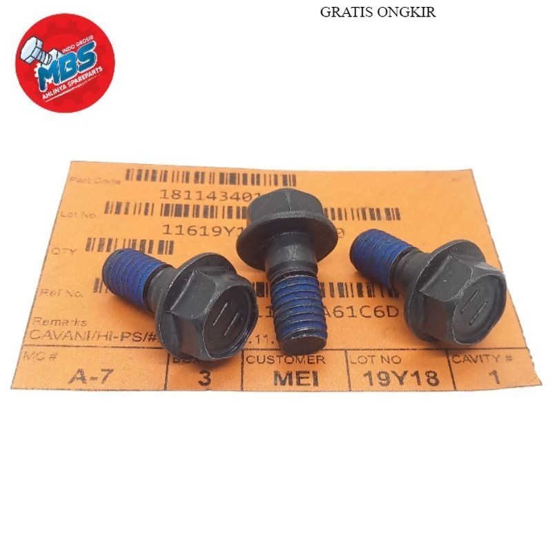 BOLT M8 X 20 MM BAUT 12 BAJA BAUD ORIGINAL PANJANG 2CM BAUT BAJA new