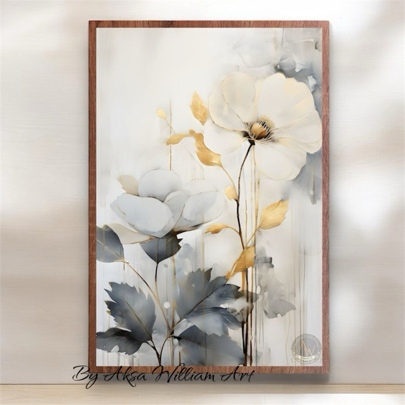 

lukisan dinding realis bunga aesthetic