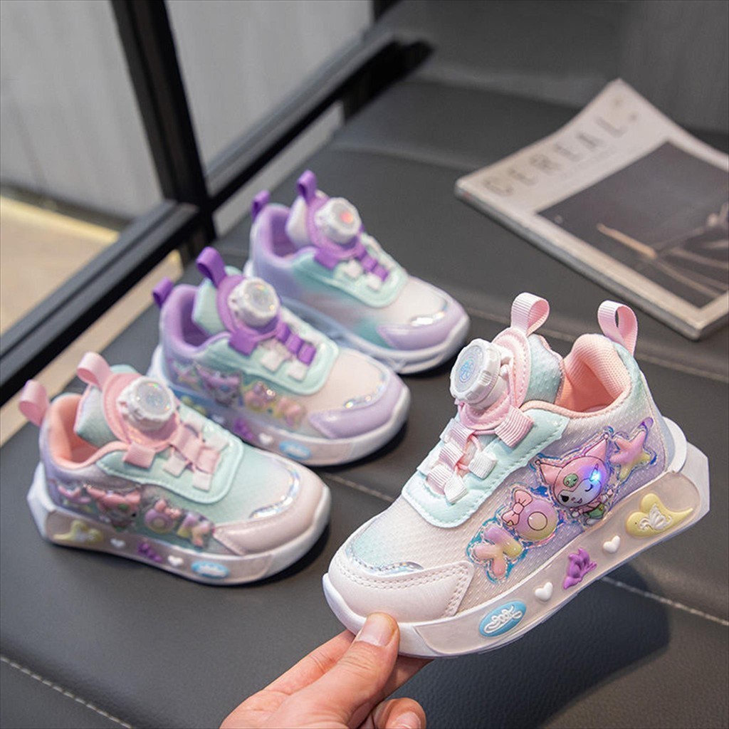 PL26Y Juragan Junior [COD] Sepatu KUROMINI OK Sepatu LED Anak Perempuan Import 26-34 Usia 3-10 Tahun