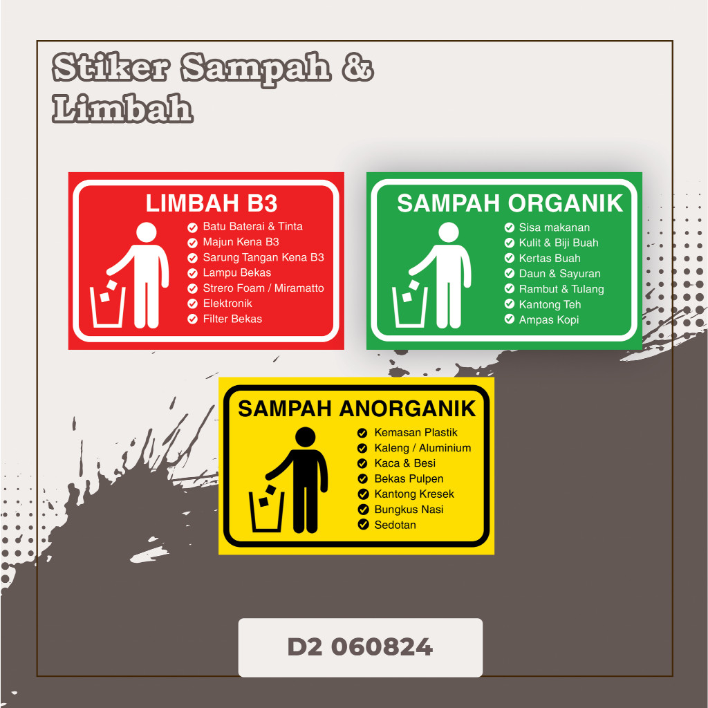 

Stiker Label Tempat Sampah, Stiker Sampah Organik, Stiker Sampah Anorganik, Stiker B3 multi Sticker