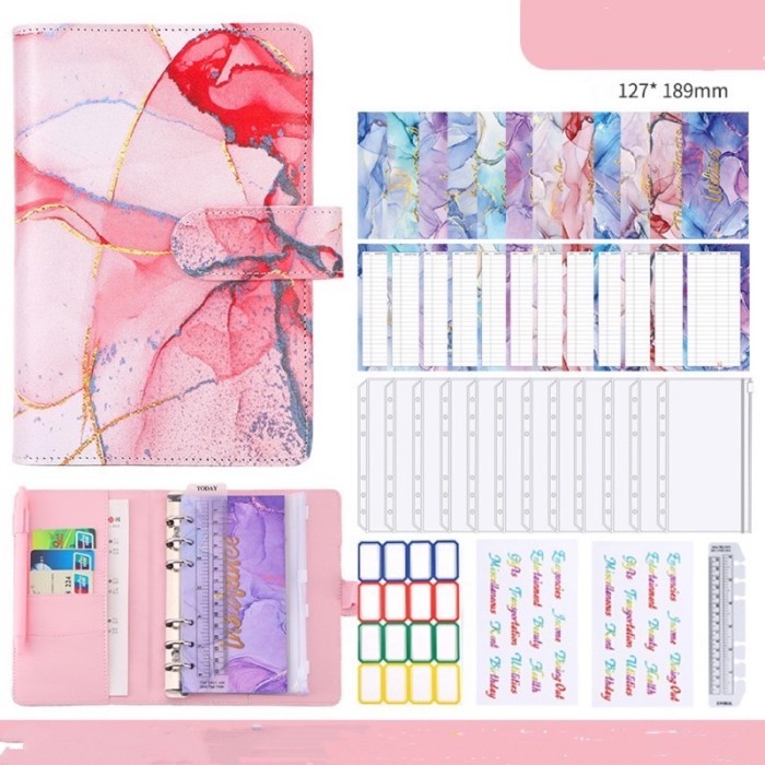 

a6 budget binder diary folder buku budget notebook - Pink by Summerstore Id