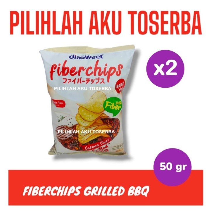 

diasweet FIBERCHIPS GRILLED BBQ 50 Gr Keripik Singkong Tinggi Serat - ( HARGA 2 PCS )