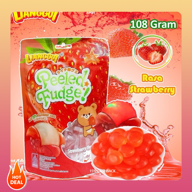 

[Menjual harga rendah]LIANGGUI Peeled Fudge 108g Permen Lunak Viral Aneka Permen Rasa Buah Mangga Jeruk & Strawberry (Halal) Pesta makanan fruity Permen