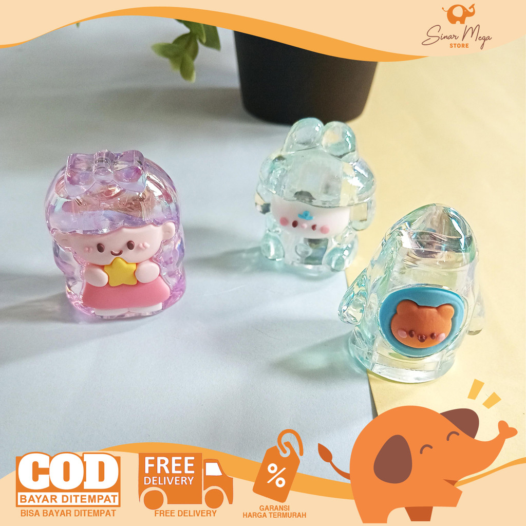 

Fancy Rautan 1 Lubang Hologram Pencil Sharpener Crystal / Pengserut Kaca Lucu