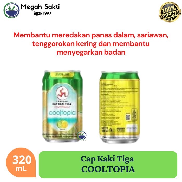 

Megah Sakti - Cooltopia Lemon Lime Penyegar Panas Dalam Cap kaki Tiga 320 mL